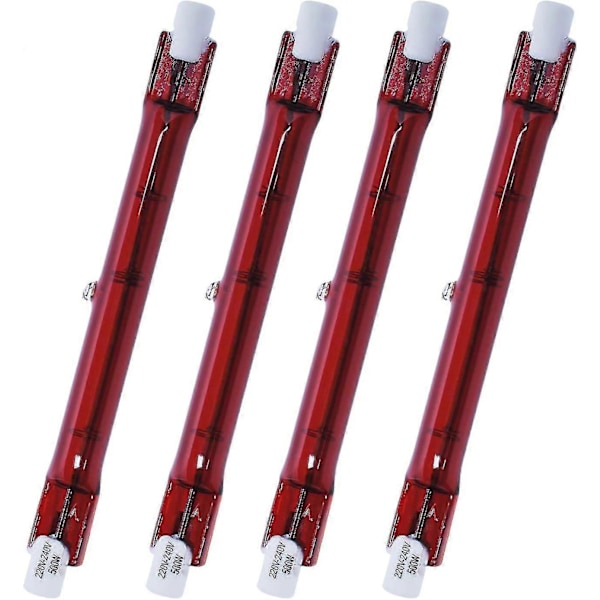 500 Watt Ruby Compatible With Heatmaster R7 Halogen Heater Bulb For Garden Heater - Pack Of 4-In stock