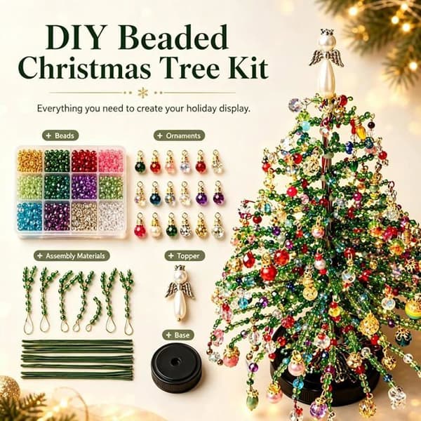 DIY-kit för pärlad julgran, bordsjulgran, smyckeskit