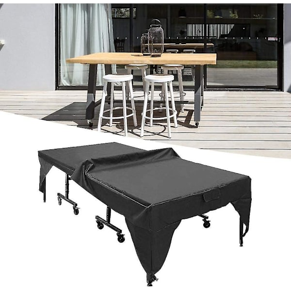 Vandtæt bordtennisbordbetræk til udendørs brug - Holdbart og støvtæt bordtennisbeskyttelsesbetræk til gårdhave eller terrasse - Størrelse: 280x153x73cm, C