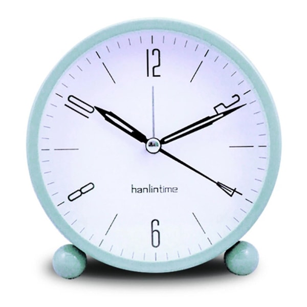 Rund digital väckarklocka i metall med nattljus - 11,5 * 11 * 5,2 cm, grön, 1 st