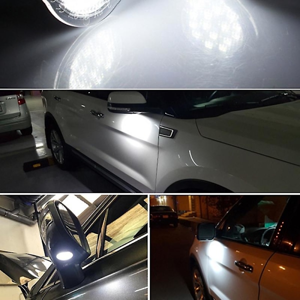 LED Side Mirror Puddle Lights Lamper til Edge Mondeo 5 Taurus E X Flex Explorer Expedition