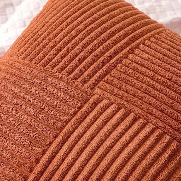 Sæt med 2 fløjlsbetræk med rusteffekt, boheme-stil, dekorative, bløde og holdbare, patchwork krydsmønster