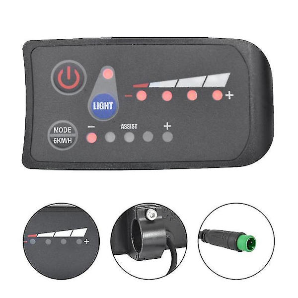 S810 E-cykelmätare LED-display 36V IP65 för elcykel Elcykelmätare 5PIN