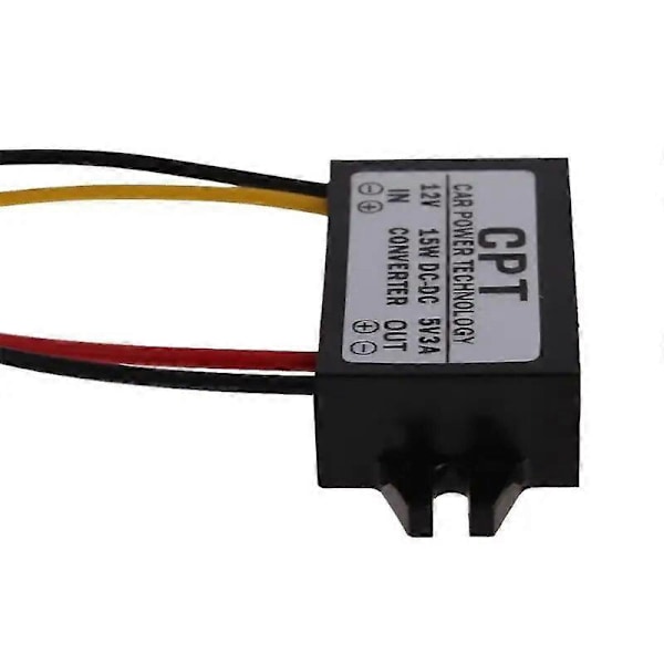 12V till 5V 3A 15W Nedtrappningsomvandlare DC till DC Regulator för GPS Bilstereo Radio LED-Display