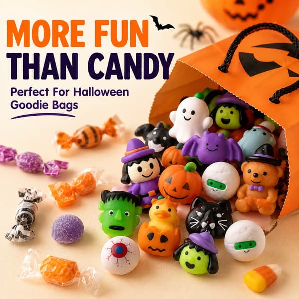 30 st Halloween Mochi Squishy Leksaker – Tecknade Pumpahuvuden