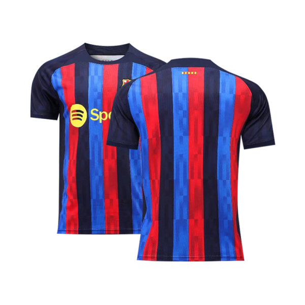 2223 Barcelona hjemme- og udebanetrøjer nr. 10 Messi nr. 21 De Jong kortærmede fodboldtrøjer til voksne og børn Jacket XL