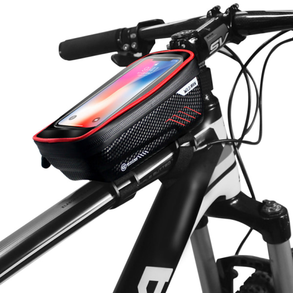 Cykeltelefonväska med känslig pekskärm Stor kapacitet 1 liter smartphones under 6,5 tum - röd