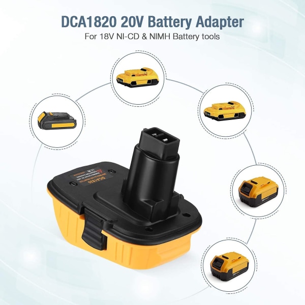 Dca820 20v batteriadapter for Dewalt 8v Tools Convert For Dewalt 20v litiumbatteri Dc9096 De9098 De9096