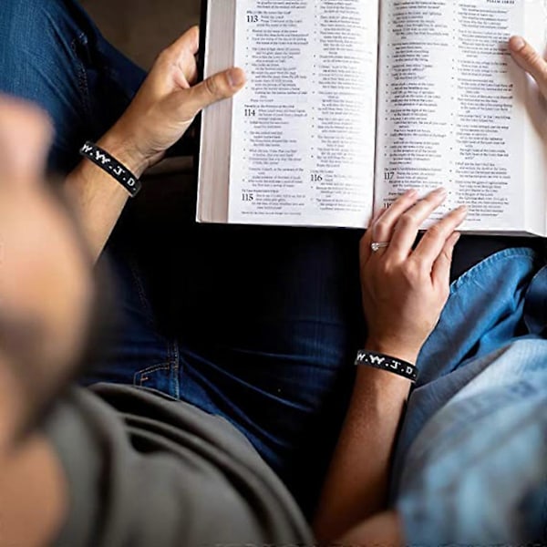 4 stk. Kristent Bibel-innsamlingsarmbånd WWJD Webbing Armbånd Par Venn