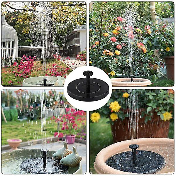 Solcelledrevet springvand - Solfontæne - Solfontænepumpe - 13CM sort sort
