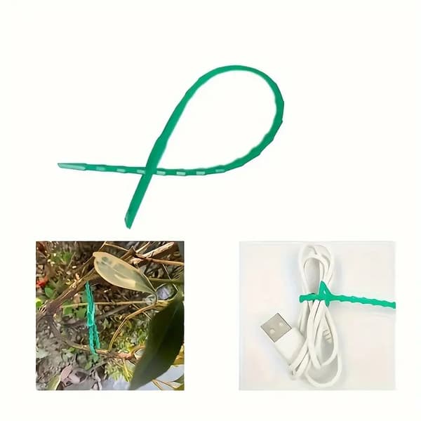 100 st gröna trädgårdsslipsar och trädgårdsslipsar Justerbara trädgårdsslipsar i plast, flexibla plastslipsar