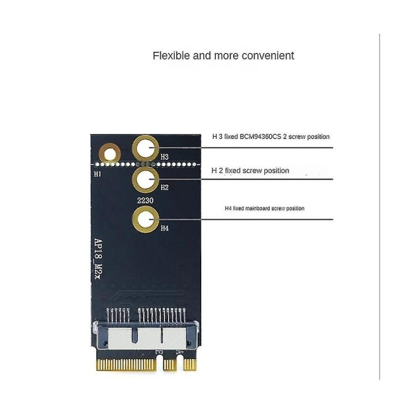 1 stk Ngff M.2 Key A/e Adapterkort Trådløst nettverkskort Adapterkort For Bcm94360cs2 Bcm94360 Bcm9