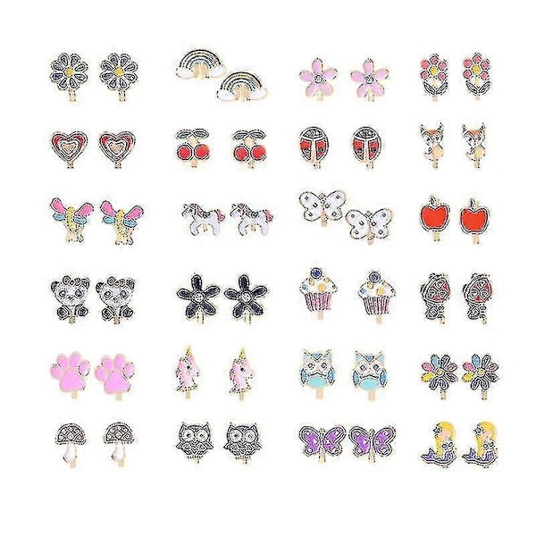 24 Pairs Of Clip-on Earrings For Girls