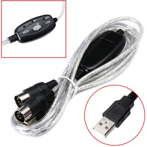 USB MIDI-interfaceadapterkabel Ind/Ud Tastatur/PC Audioforlænger