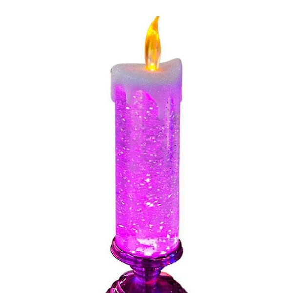 Julefestpynt Lys Stearinlys LED 7 Farger Glitter Flamme...