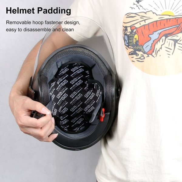 Kaesi hjelmpolstring Hurtigtørkende avtagbar svamp Vannabsorberende hjelminnsats Linerhette for motorsykkel