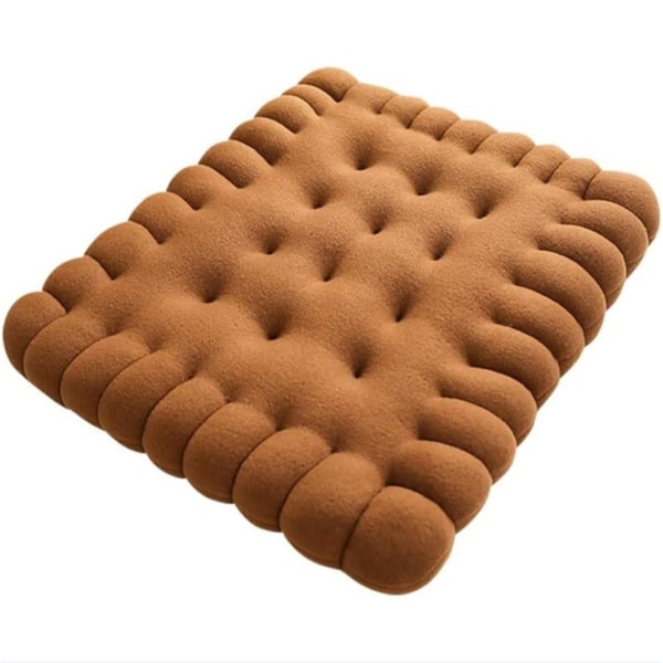 Söt rektangelkudde Mock Cookie Cushion för säte, golv, bar, spelrum - kaffe