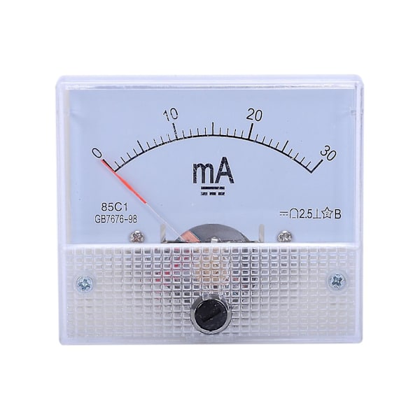 Dc 0-30ma Analogt strømpanelmeter Amperemeter 85c1 30ma, Hvid