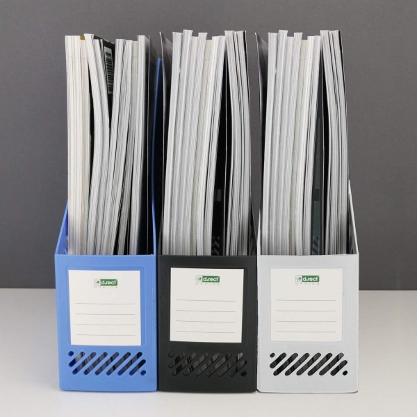 1 stk magasinstativ - Lodret papiropbevaring - Dokumentkurv - Bøger og mapper (lysegrå)