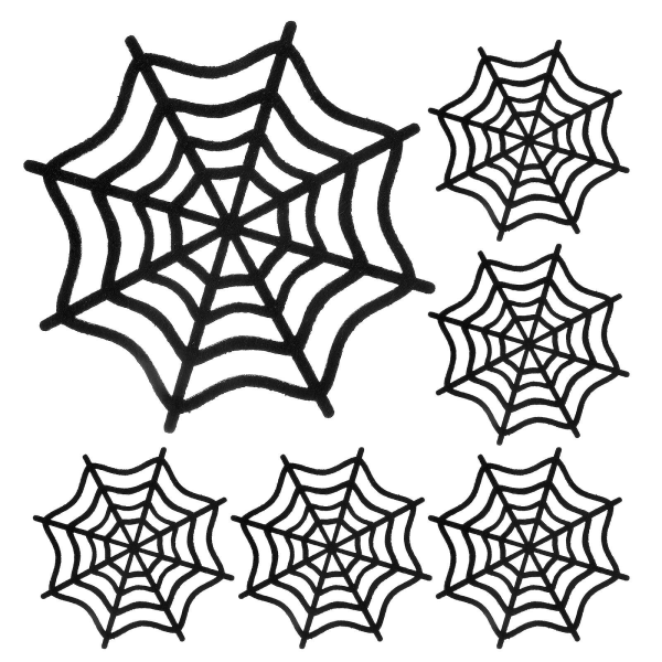 6 kpl Halloween hämähäkkiverkkolasinaluset huopakuppilasinaluset koristeelliset Halloween lasinaluset eristetyt lasinaluset