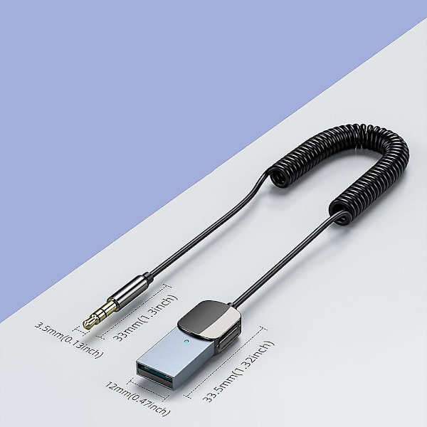 Bluetooth-mottaker for bil med Aux-adapter