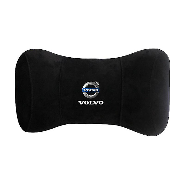 Egnet for Volvo Hjortehud Pute Pute Nakkepute Bil Cervical Vertebra Pute Sete Sovepute Bil Soving-STØRRELSE: svart