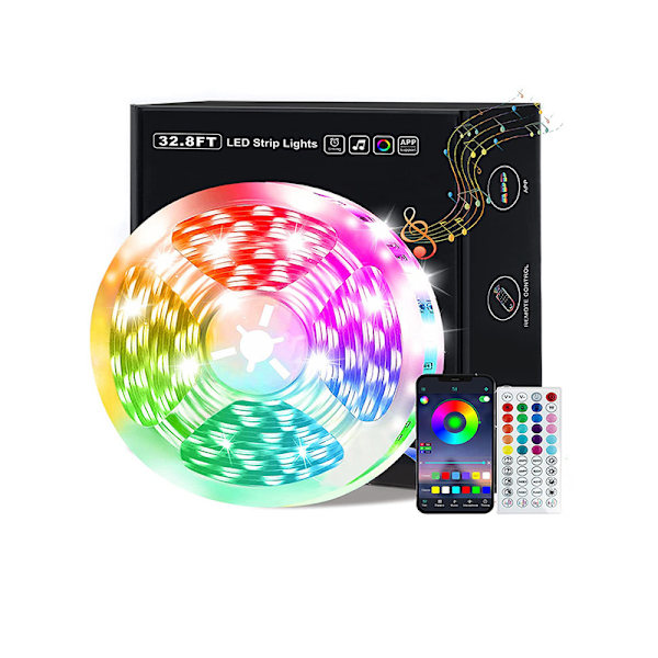LED-lysstripe 16 lys 5050 lavspenning RGB fargerik myk lysstripe 20 meter