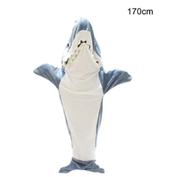 Shark Blanket -huppari Adult - Shark Onesie Adult Kannettava peitto - Shark Felt Super Pehmeä Kodikas Flanellihuppari Hain makuupussi 190cm (YX) 190