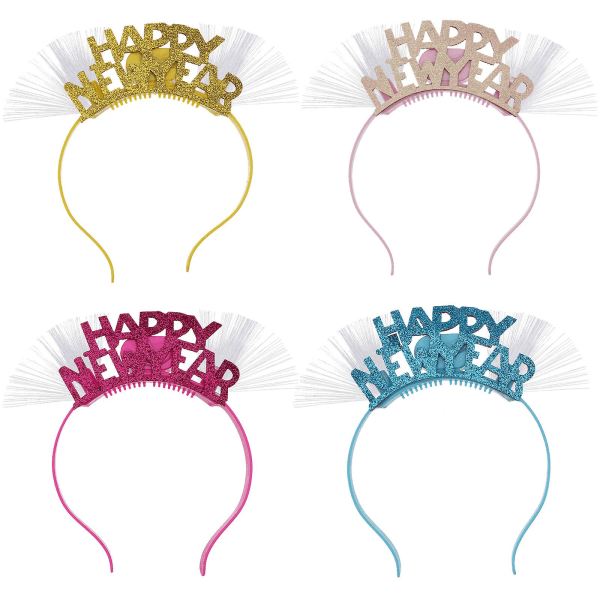 4kpl New Year Party Luminous Hair Band Optical Fiber Hair Joulurekvisiitta