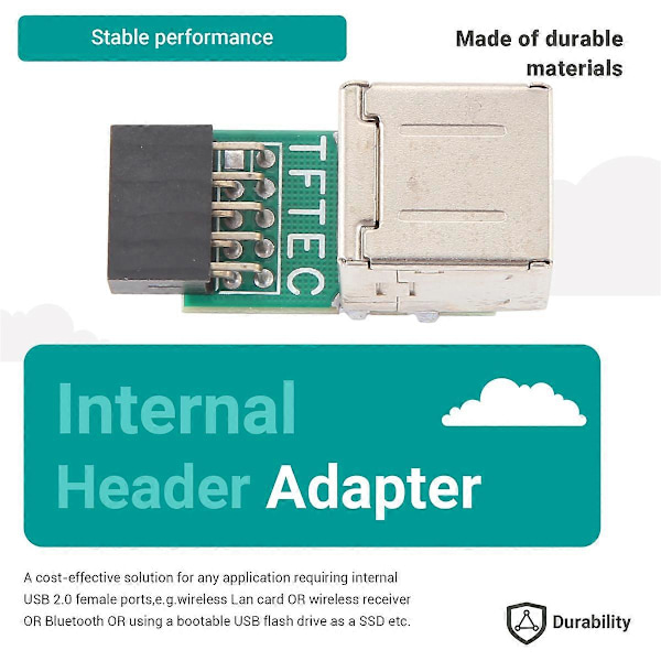 9-Pin Moderkort Till 2 Portar Usb 2.0 A Hona Intern Header Adapter