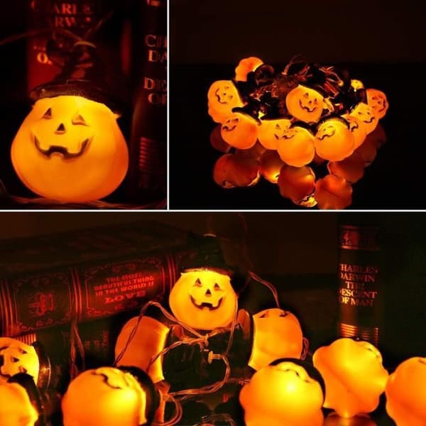 Halloween græskar lyskæde - 20 LED - 3 m - Indendørs - Batteri