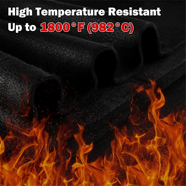 Kolfiberfilt Svetsfilt Brandsäker 2-pack 30 x 68 cm 982℃ Högtemperaturisoleringsplatta, Hårdlödning He