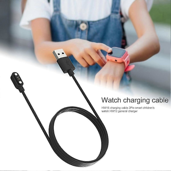 Smart Watch Oplader Sikker Magnetisk Hurtig Opladning Smartwatch Dock Oplader Adapter 2 PIN Armbåndsur Opladerkabel Ledning kompatibel med HW12 HW16 Kaesi