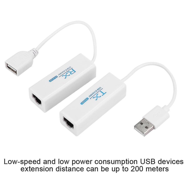 USB 2.0 200m Extender Rj45 Ethernet förlängningskabel Nätverkskabeladapter