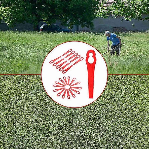 80 stk. 83 cm plastik græstrimmerblade, udskiftningsblade til plæneklipper, til Einhell plæneklipper