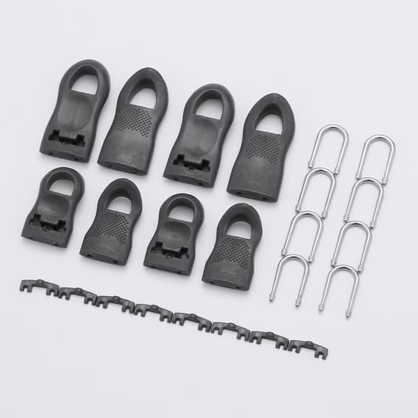 Multifunctional Zippers 8-pack - Large & Small (4 pcs) - Black