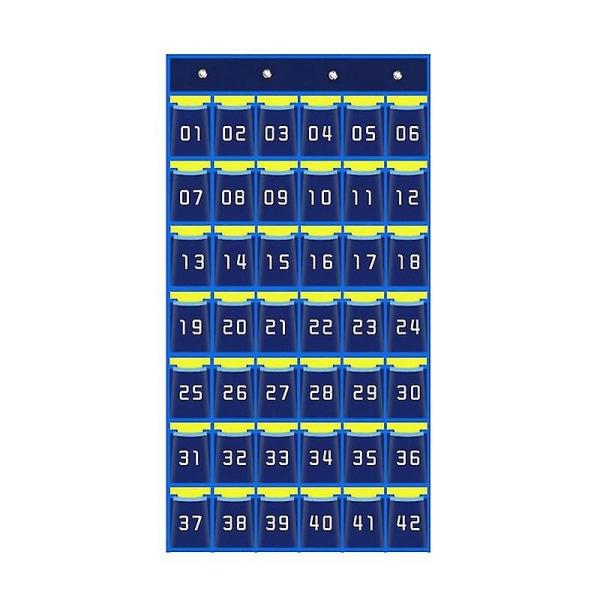 42 Nummererede lommer Diagram Mobiltelefon Hængende Organizer Hængende opbevaringstaske til klasseværelset lommeregner
