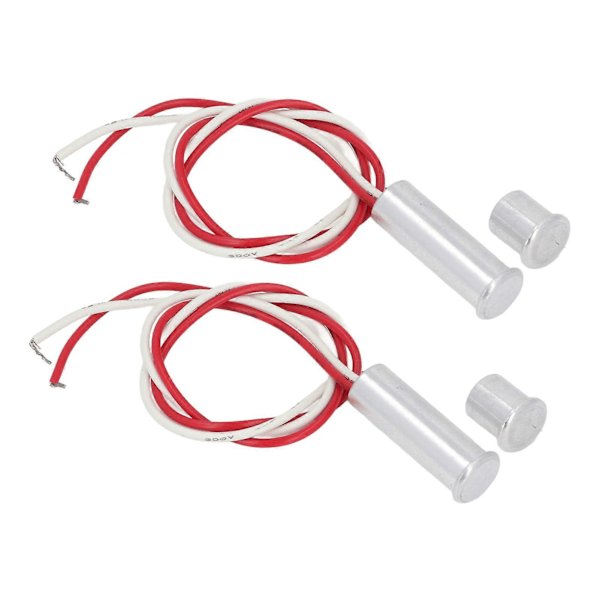 2 Set Infälld Magnetisk Brytare DC12 till 24V Aluminiumlegering NC Trådbunden Dörrsensor Fönster Reed Brytare för Larmsystem Åtkomstkontroll