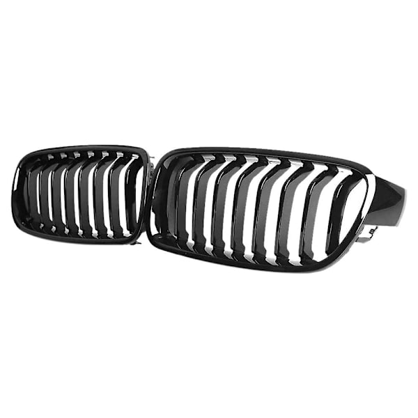 Front Nyregitter Til- 3 Serie F30 F31 F35 2012-2018 (Enkelt Lame Blank Sort Grill, 2-delt Sæt)