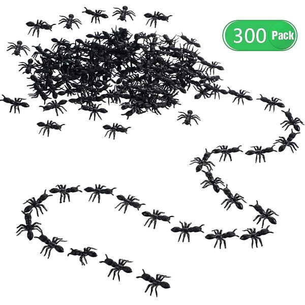 300 stykker falske maur prank plast svart maur insekter spøk leker realistiske insekter til halloween fest favoriserer dekorasjon rekvisitter