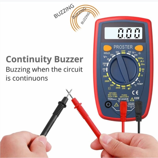 1999 Digital Multimeter Kädessä pidettävä monitoimitesteri testijohdoilla