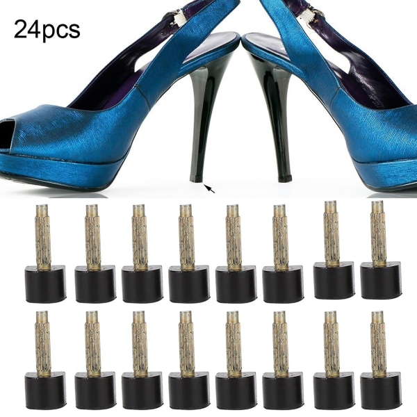 24 stk udskiftningstips til højhælede skridsikre sko Reparation Hældyvler (8 * 8 mm)