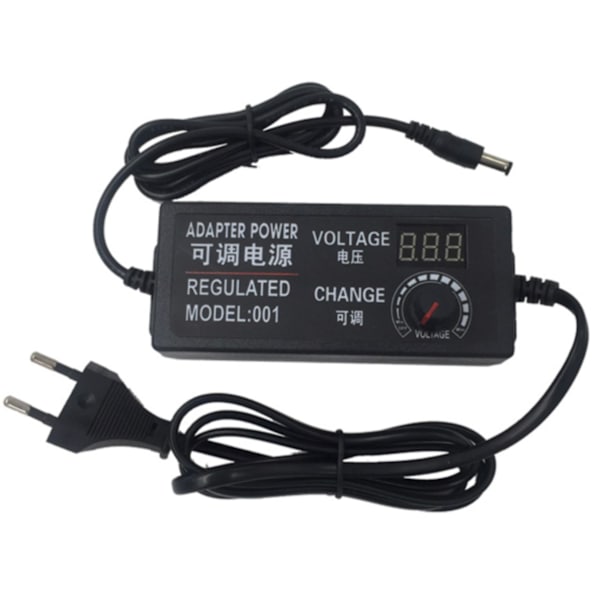 Justerbar AC till DC-strömförsörjning 3V-12V 5A Strömförsörjningsadapter Universell 12 V Volt Adapter EU-kontakt