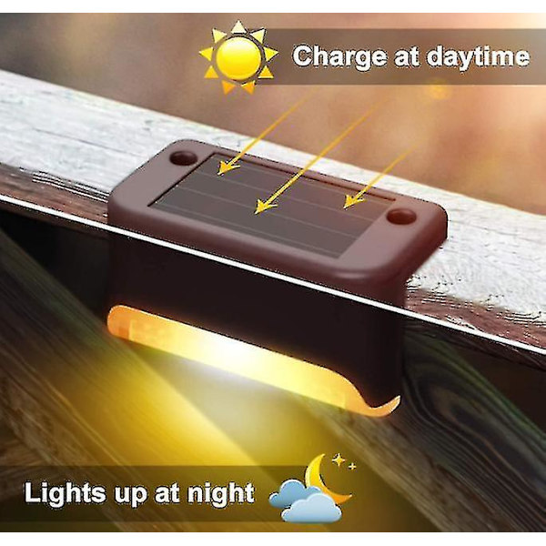 4 kpl aurinkokannelvaloa ulkoaurinkoportaat valo vedenpitävä LED aurinko musta lämmin valo