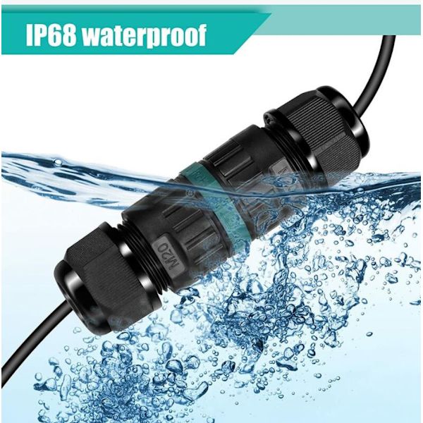 E-Wechat Crimp Hurtigkobling P20- 3 Pin Belysningskontaktkabel - 4-pakning