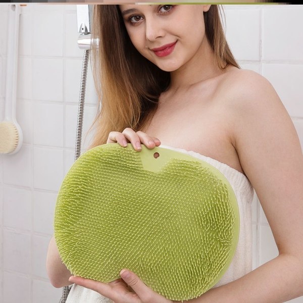 Badebørste-fotmassasjematte Dusjmatte med sugekopp vaskematte (grønn)