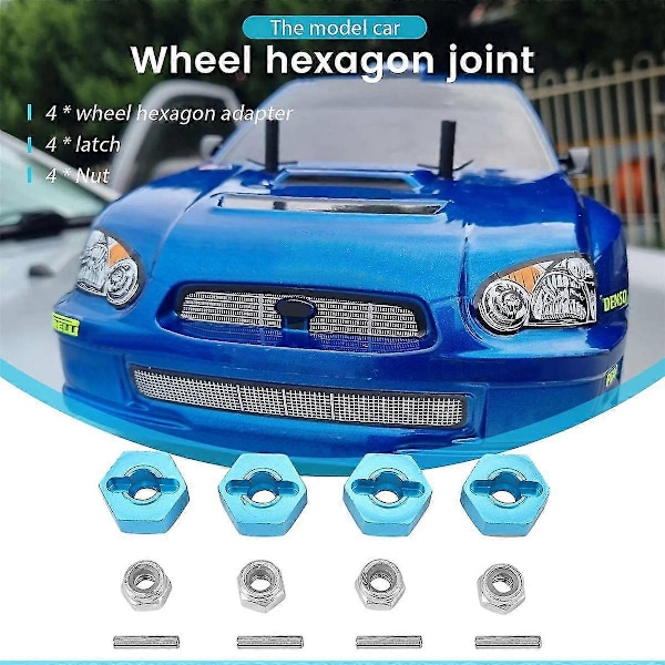4st Metall 12MM Hjul Hex Adapter för Tamiya TT01 TT-01 TT02 XV01 TB-04 WT-01N 1/10 RC Bil Uppgradering