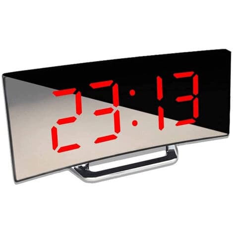 Digital väckarklocka med datumvisning, termometer, spegeldisplay