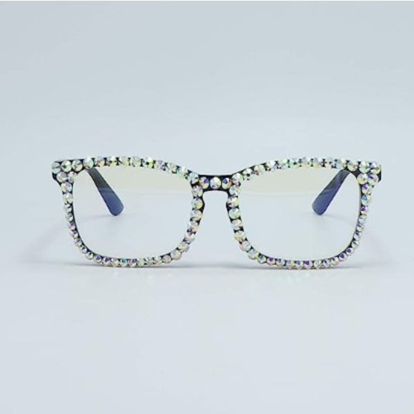 Retro anti-blå lys briller med diamanter svart 1 stk