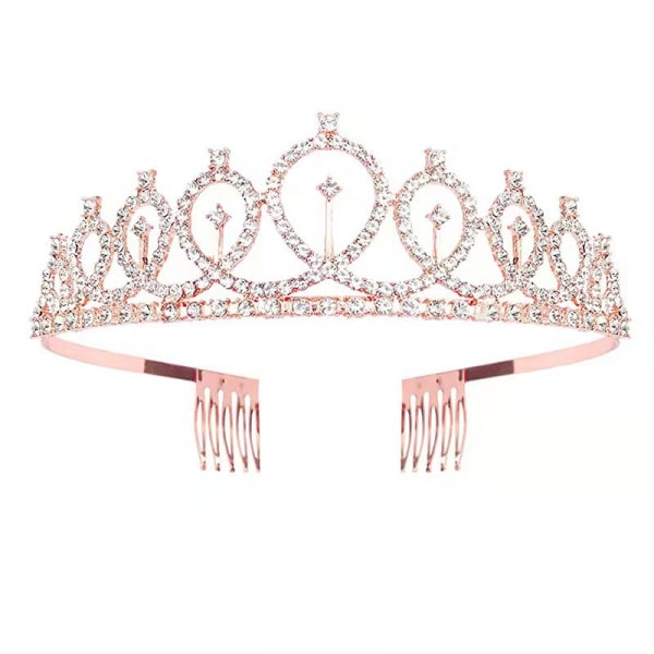 Crystal Tiara Crown kampalla morsiusjuhlien hääjuhliin Syntymäpäiväkruununpunainen